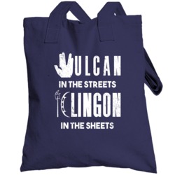 Vulcan In The Streets Klingon In The Sheets Star Trek Grunge Totebag