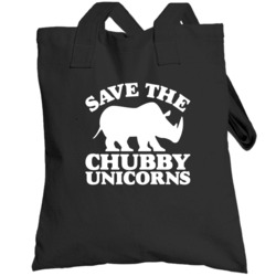 Save The Chubby Unicorns Funny Rhinoceros Totebag