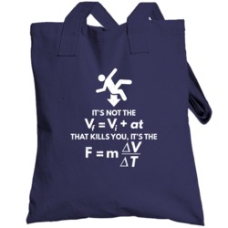 It's Not The Fall That Kills You Physics Joke Geek Worn Look Totebag
