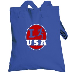 I Run Usa Jogging Running Totebag