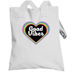 Good Vibes Heart Positivity Peace Love Totebag