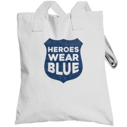 Heroes Wear Blue Police Support Worn Look Totebag