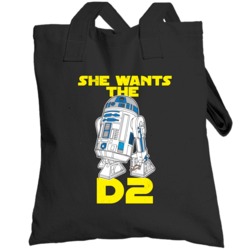 She Wants The D2 Funny R2d2 Scifi Geek Worn Look Totebag