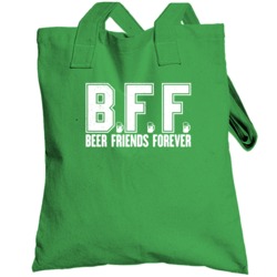 Beer Friends Forever Funny Drinking Buddies Bar Worn Look Totebag
