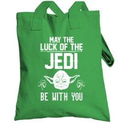 The Luck Of The Jedi Be With You St Patrick's Day Worn Look Totebag