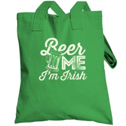 Beer Me I'm Irish Funny St Patrick's Day Drinking Worn Look Totebag