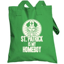 St Patrick Is My Home Boy Funny Irish Saint Worn Look Totebag