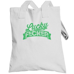 Lucky Fecker Funny St Patrick's Day Irish Worn Look Totebag
