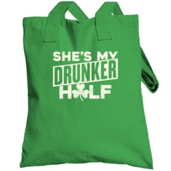 She's My Drunker Half Funny St Patrick's Day Irish Worn Look Totebag