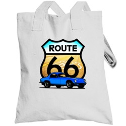 Blue 1961 Lotus Elite Route 66 Sign Cool Car Totebag