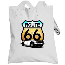 Black And White 1969 Triumph Tr6 Route 66 Sign Cool Car Totebag