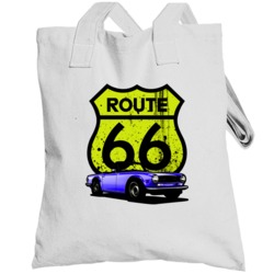 Blue 1969 Triumph Tr6 Route 66 Warning Sign Cool Car Totebag