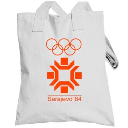 Sarajevo Winter 1984 Olympics Retro Logo World Olympiad Event Totebag