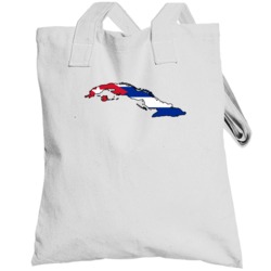 Cuba Country Shape Flag Olympic Sport Team Fan Totebag