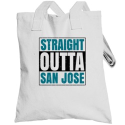Straight Outta San Jose Hockey Team Color Popular Fan Parody Totebag