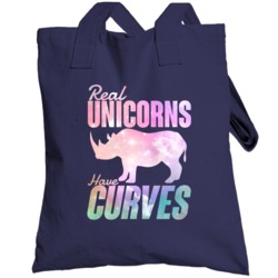 Real Unicorns Have Curves Funny Cute Rhino Spirit Animal Totebag