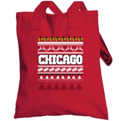 Chicago Hockey Ugly Christmas Sweater Holiday Sports Fan Gift Totebag