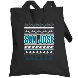 San Jose Hockey Ugly Christmas Sweater Holiday Sports Fan Gift Totebag