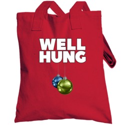 Well Hung Funny Christmas Balls Holiday Decoration Party Gift Totebag