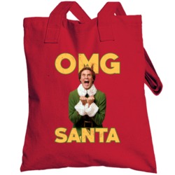 Elf Omg Santa Funny Christmasmovie Fan Worn Look Totebag