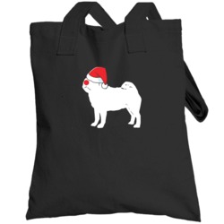 Pug Dog Breed Christmas Reindeer Custom Pet Holiday Gift Totebag