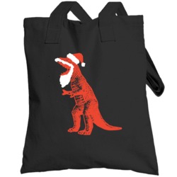 Santasaurus Rex Last Man On Earth Christmas Totebag