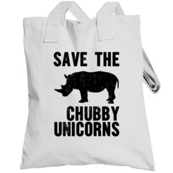Save The Chubby Unicorns Funny Rhinoceros Rhino Worn Look Totebag