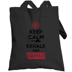 Keep Calm Exhale And Squeeze Sniper Marksman Rifle Totebag