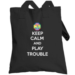 Keep Calm And Play Trouble Fun Retro Board Game Icon Fan Gift Totebag