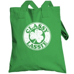 Classy Lassie St Patrick's Day Worn Look Totebag
