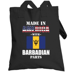 Made In America With Barbadian Parts Patriotic Nationality Totebag