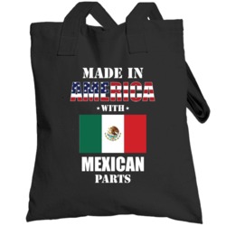 Made In America With Mexican Parts Patriotic Nationality Totebag
