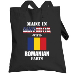 Made In America With Romanian Parts Patriotic Nationality Totebag