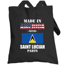 Made In America With Saint Lucian Parts Patriotic Nationality Totebag