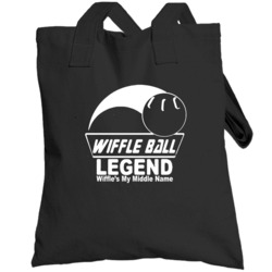 Funny Baseball Whiffle Wiffle Ball Legend Wiffle's My Middle Name Tote