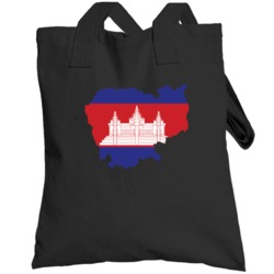 Cambodia Country Flag Silhouette Patriotic Nationality Totebag