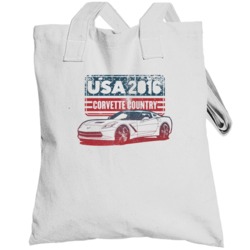 2016 Chevrolet Corvette Usa License Plate Muscle Car Totebag
