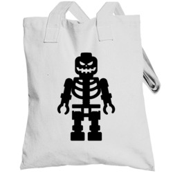 Evil Lego Skeleton Robo Scary Halloween Costume Totebag