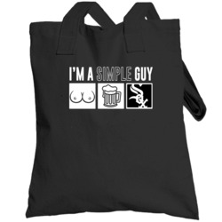 Chicago Baseball I'm A Simple Guy Boobs Beer Sports Fan Totebag