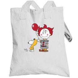 Snoopy Charlie Brown Penuts Pennywise Steven King's It Parody Fan Tote