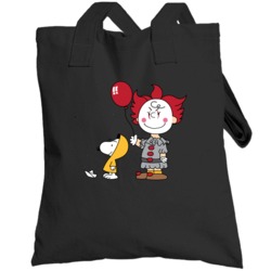 Snoopy Charlie Brown Penuts Pennywise Steven King's It Fan Parody Tote