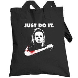 Just Do It Halloween Michael Myers Logo Parody Retro Horror Film Fan T