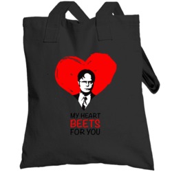 Funny My Heart Beets For You The Office Dwight Valentines Day Totebag