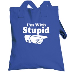 Im With Stupid Geico Manatee Commercial Funny Totebag