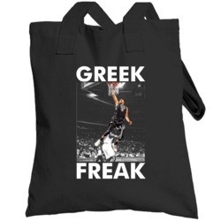 Giannis Antetokounmpo Greek Freak Dunking Milwaukee Basketball Totebag