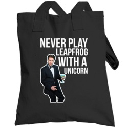 Pete Holmes Never Play Leapfrog With A Unicorn Quote Comedian Fan Tote