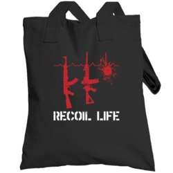 Recoil Life Assault Rifle Ekg Gun Owner Firearm Worn Look Totebag