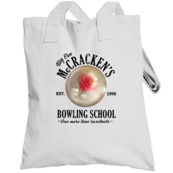 Big Ern Mccracken Bowling School Kingpin Retro 90s Movie Logo Fan Tote