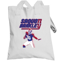 Saquon Barkley Ny New York Football Rookie Player Fan Logo Mashup Tote