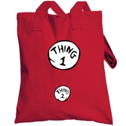 Thing 1 Thing 2 Cute Dr Seuss Inspired Pregnancy Halloween Totebag
